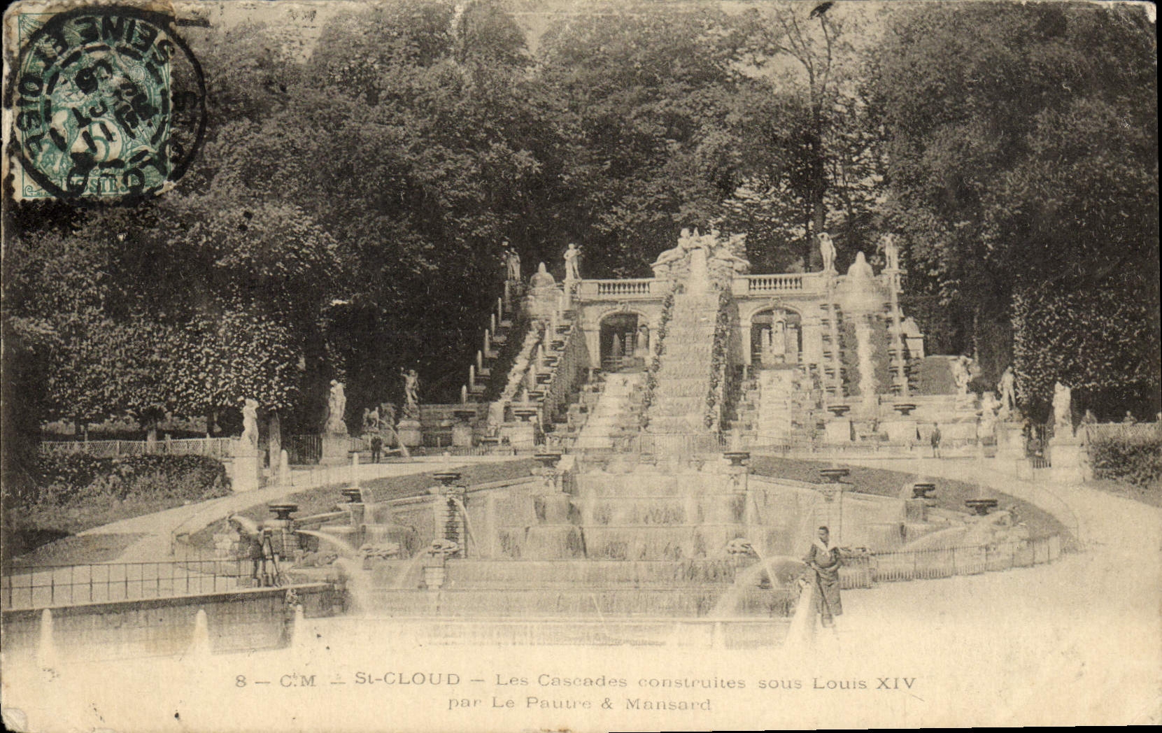 VINTAGE POSTCARD Holy Cloud the cascades cnstruites under Louis XIV