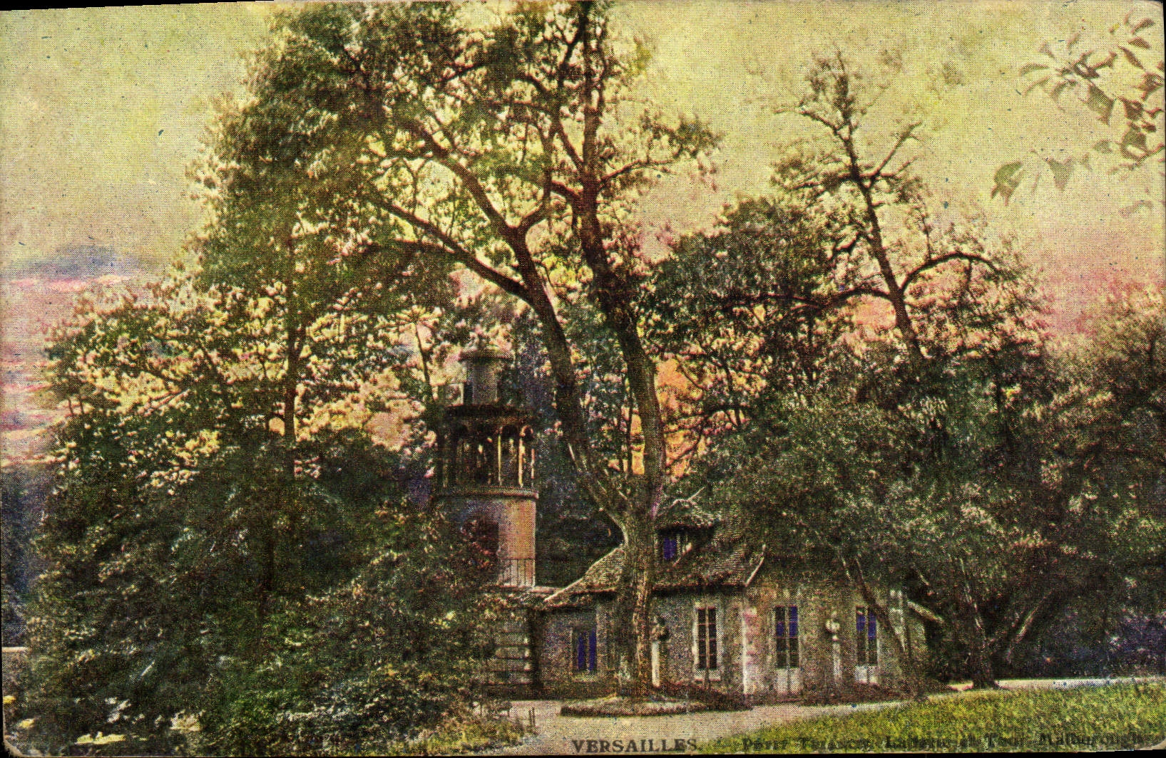 CPA Versailles Petit Trianon Laiterie et tour Malborough