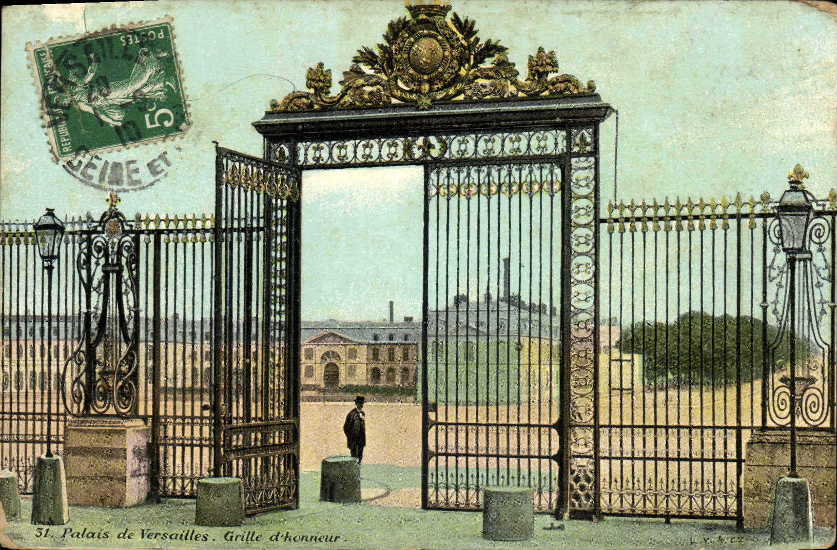 CPA Versailles Grille D'Honneur Palais