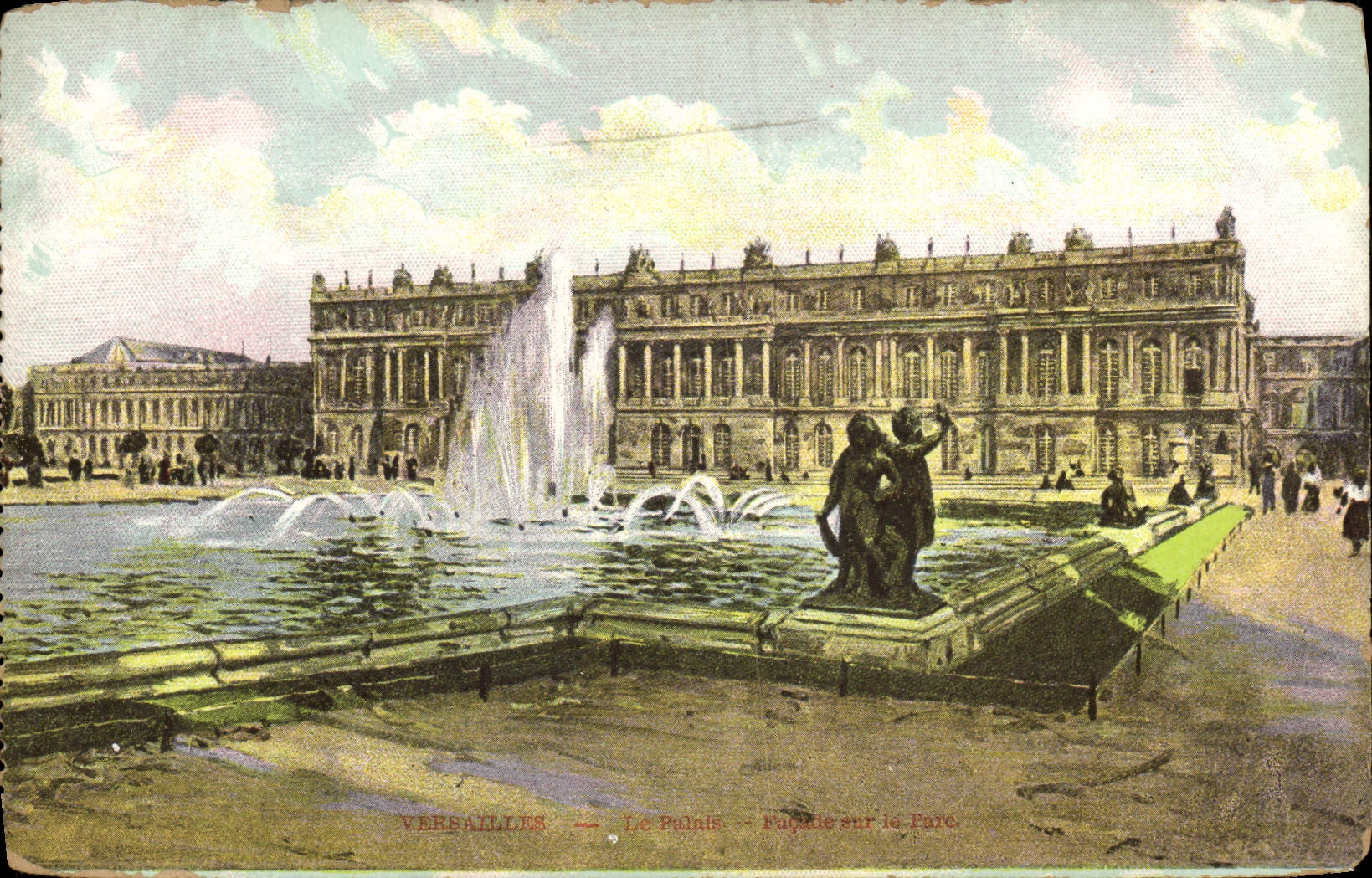 CPA Versailles Le palais Facade sur le parc