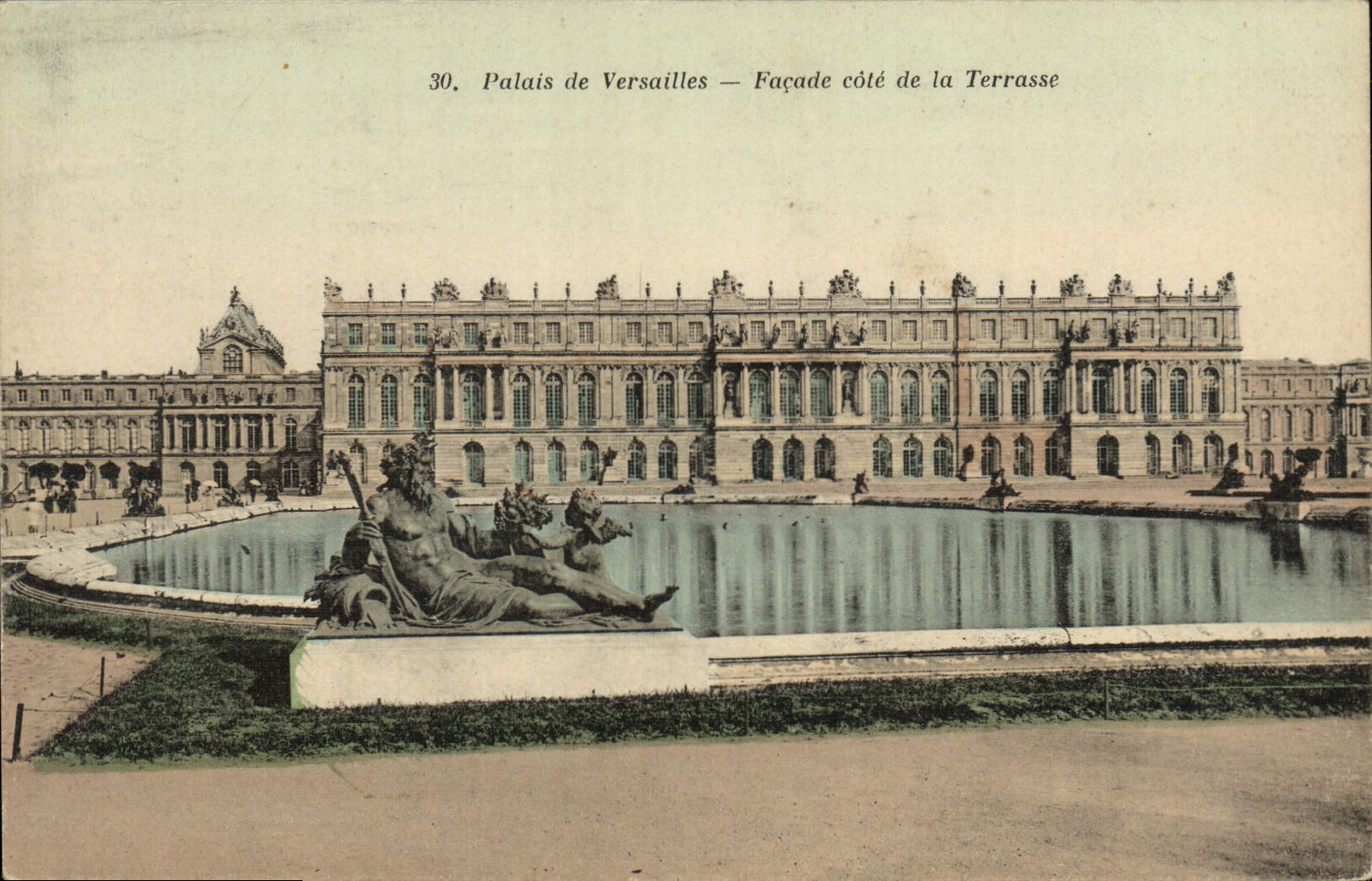 La POSTAL Versalles Palais de la VENDIMIA del ataque frontal dimensiona la terraza