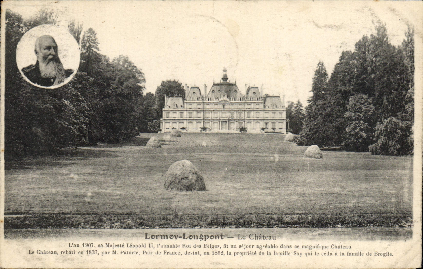VINTAGE POSTCARD Lormoy Longpont the castle Leopold II