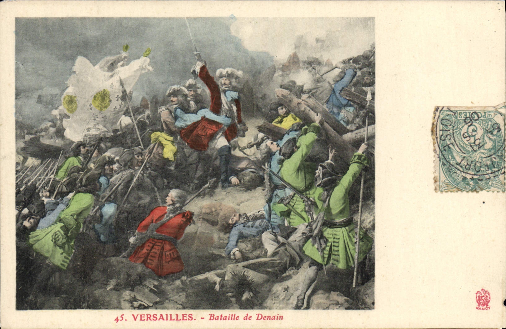 CPA Versailles Bataille de Denain Militaria