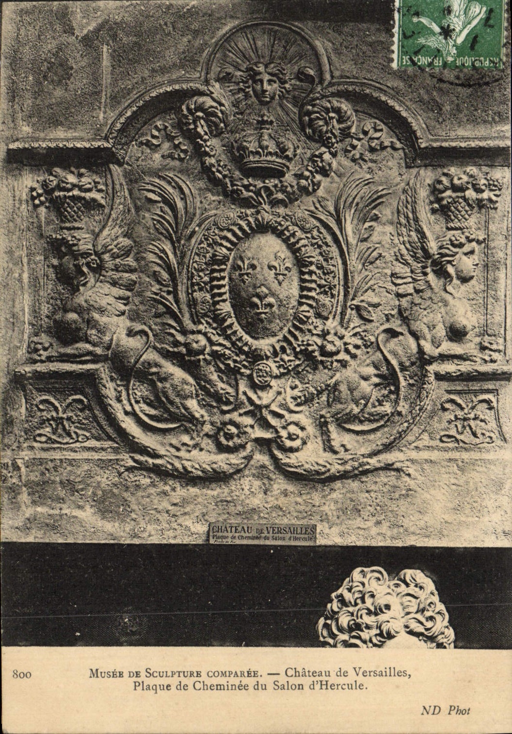 CPA Versailles Chateau Plaque de Cheminee du Salon d'Hercule