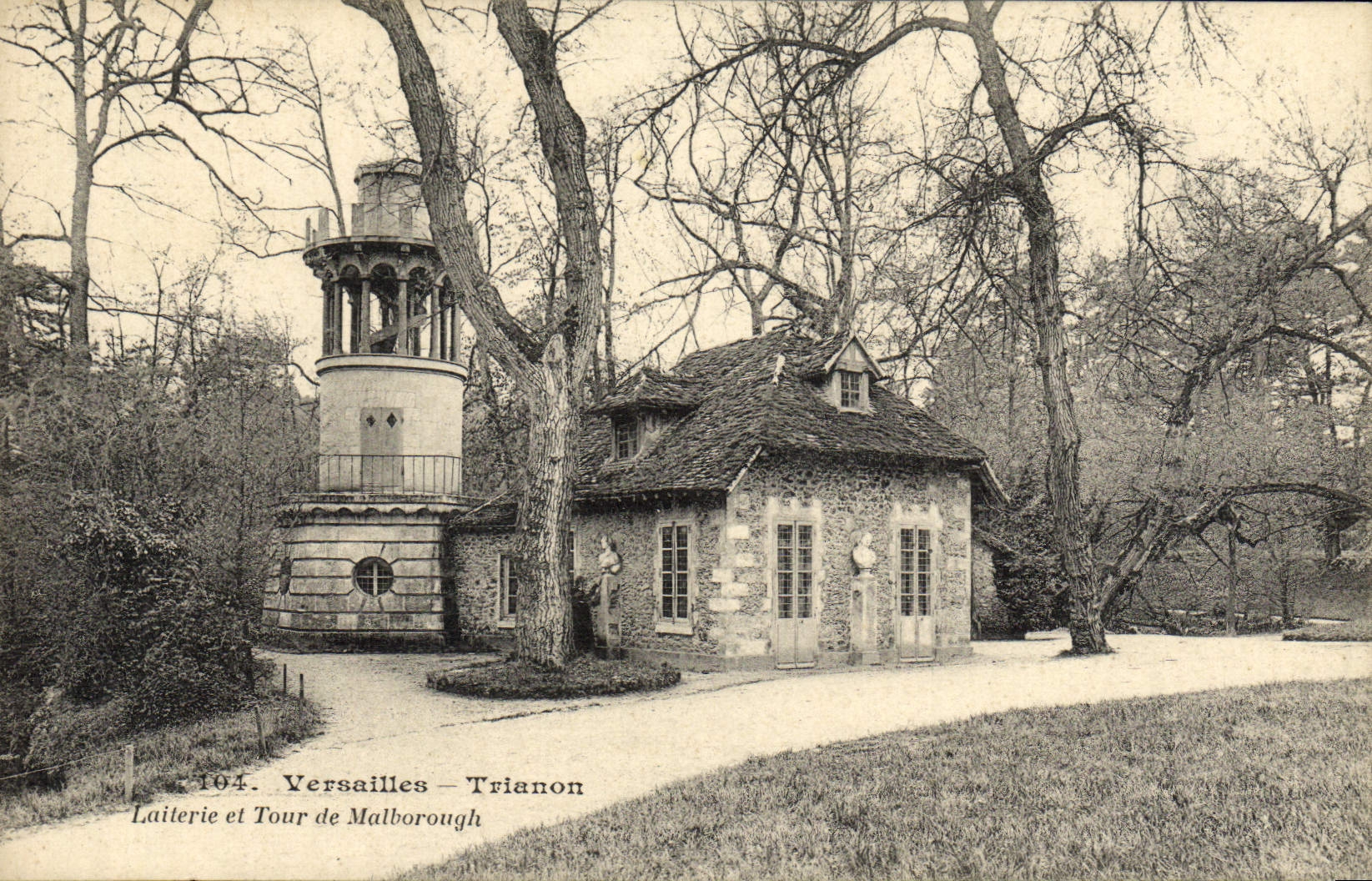 Lechería de Versalles Trianon de la POSTAL de la VENDIMIA y vuelta de Malborough