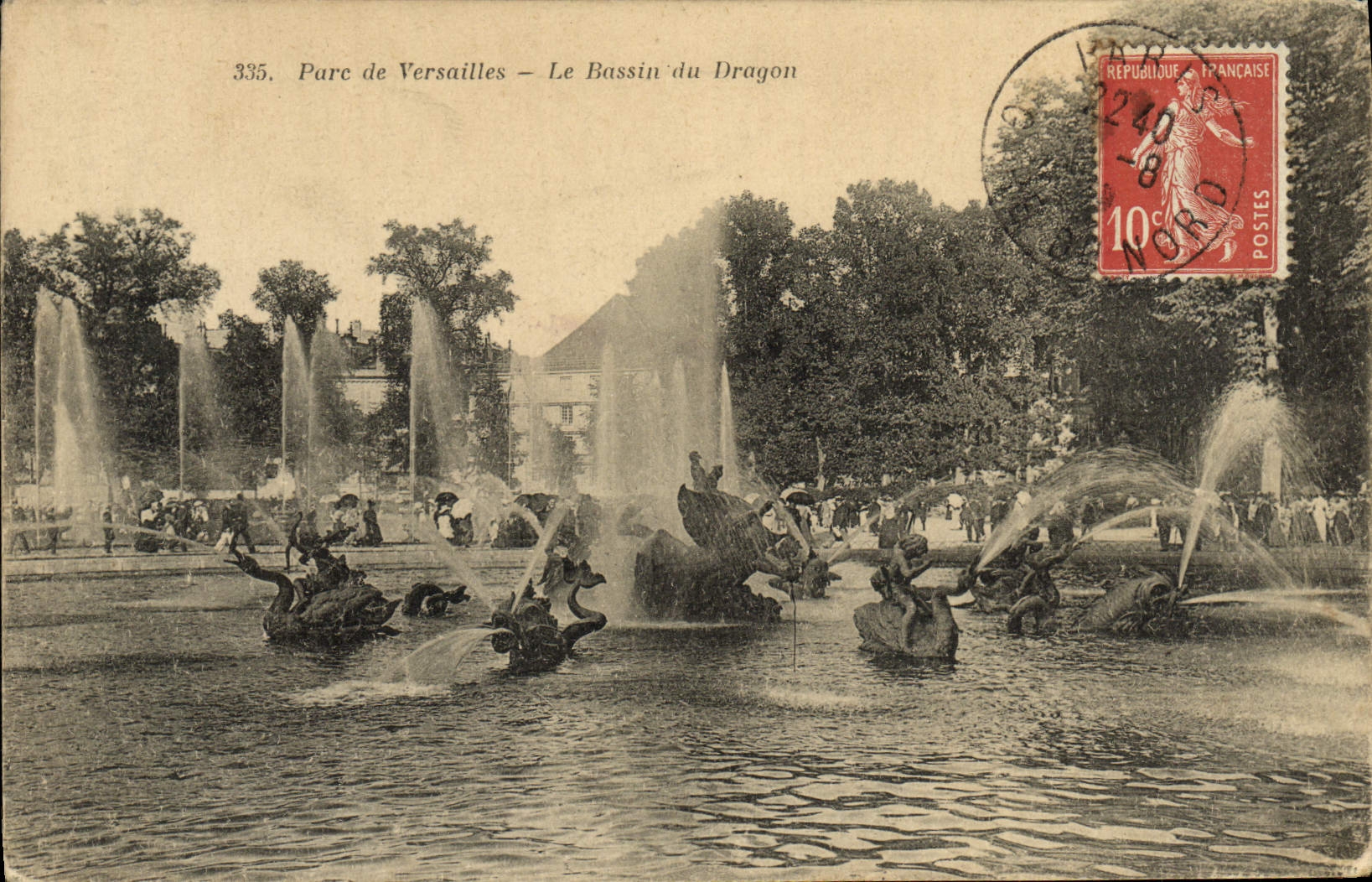 POSTAL Versalles de la VENDIMIA el lavabo del dragón