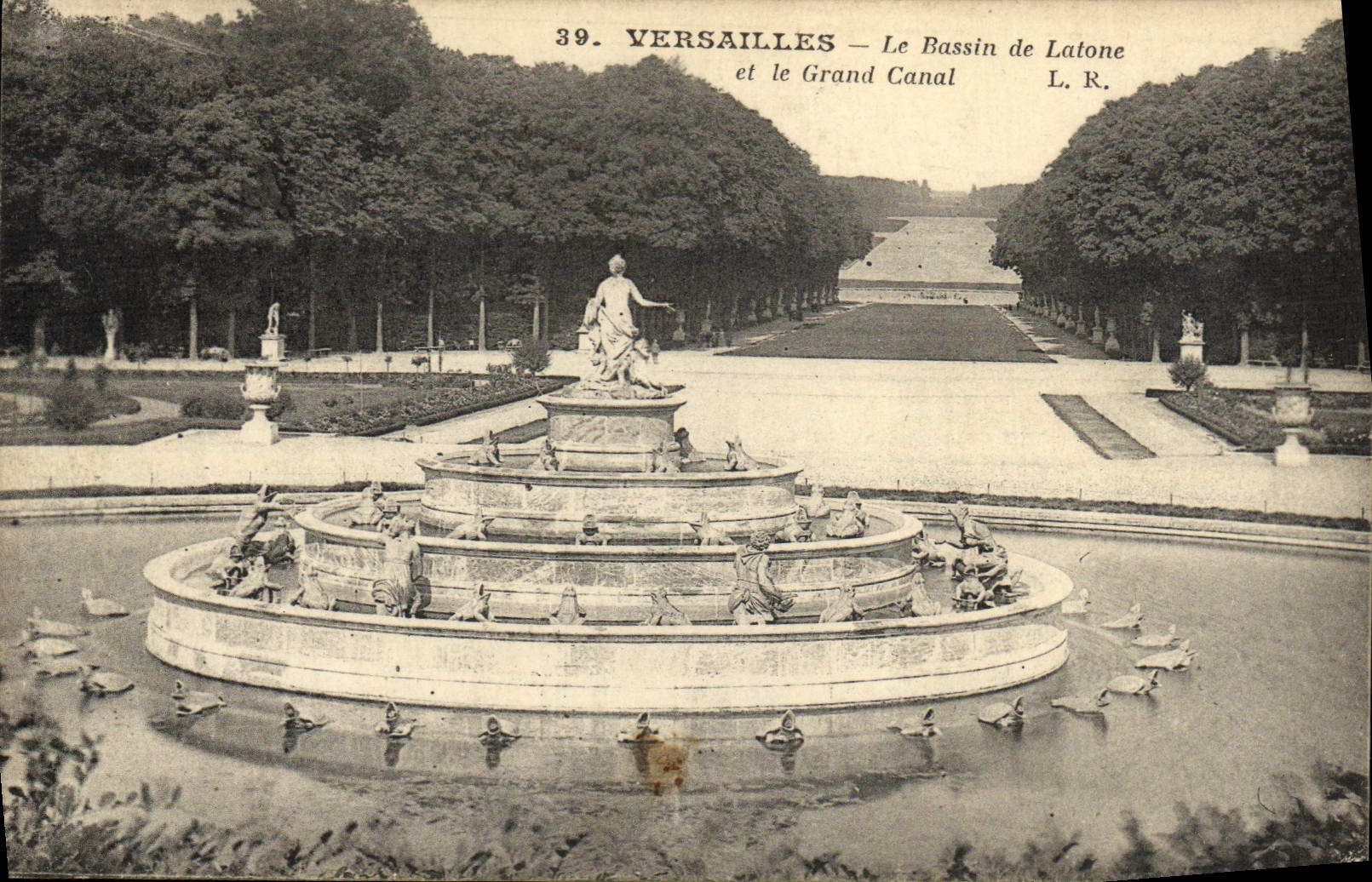 POSTAL Versalles de la VENDIMIA el lavabo de Latone y del canal grande