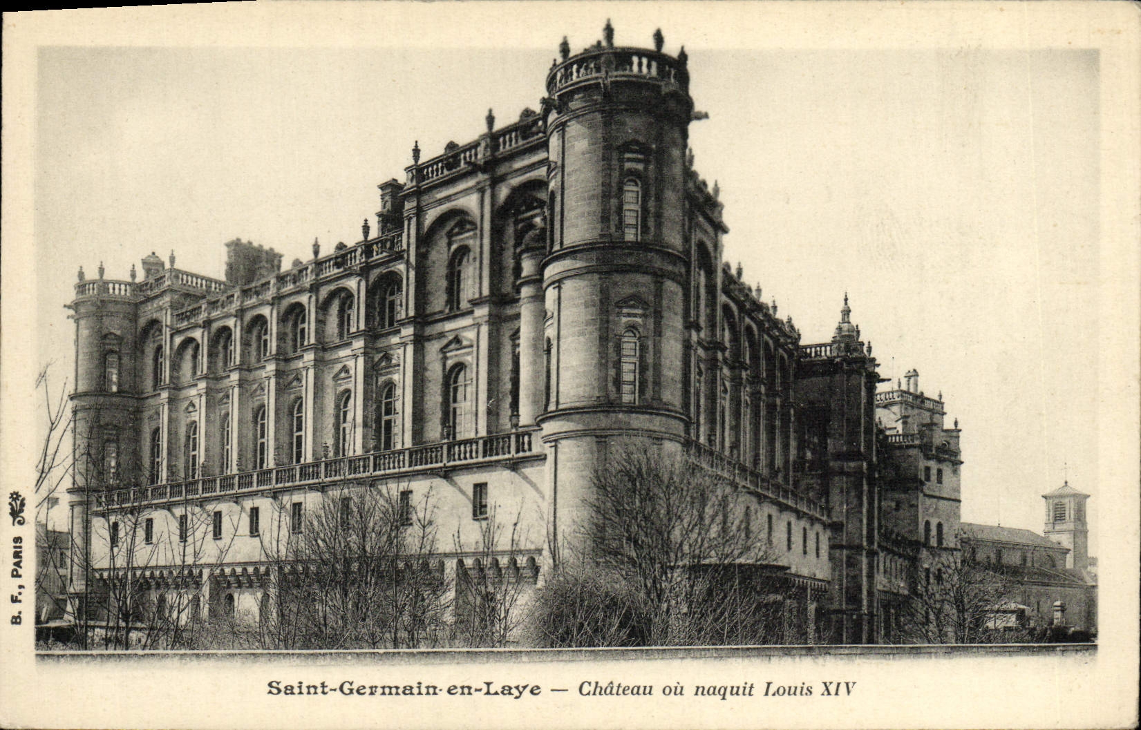 La POSTAL de la VENDIMIA Saint Germain en el martillo de Bush el castillo o era Louis XIV nato