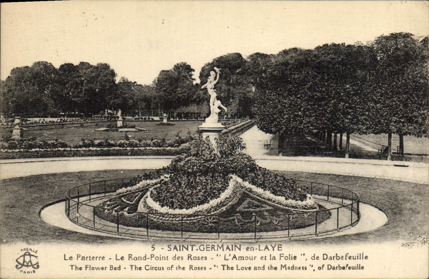 CPA Saint Germain En Laye Le Parterre Le Rond Point des Roses L'amour et la folie de Darbefeuille