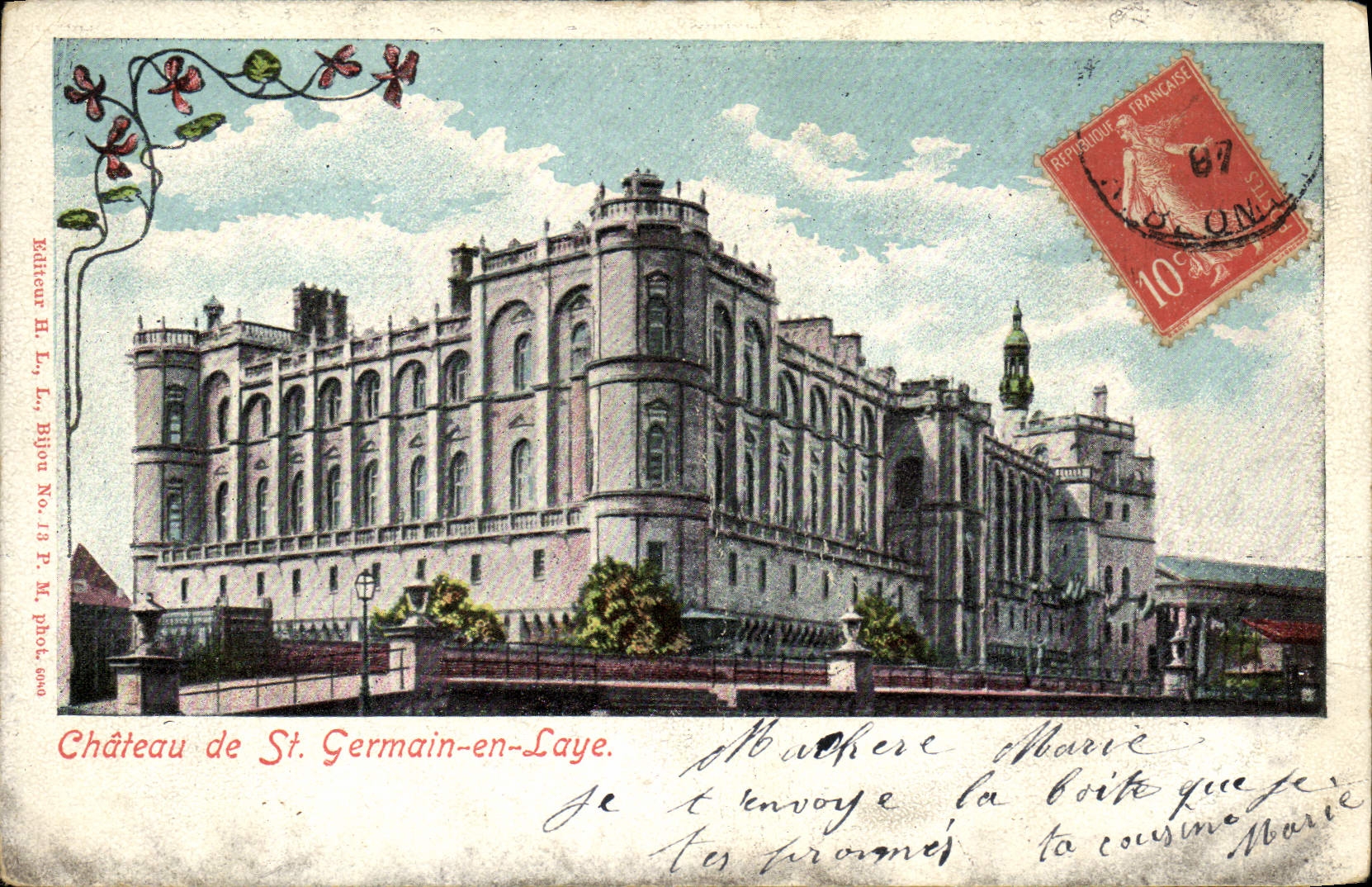 POSTAL de la VENDIMIA Saint Germain en castillo del martillo de Bush