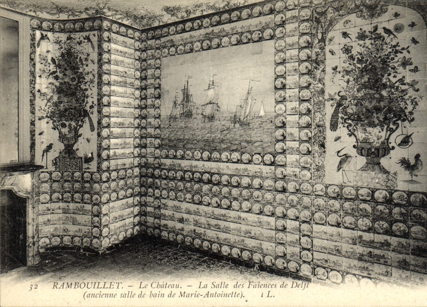 CPA Rambouillet Le Chateau la salle des fainces de Delft Ancienne salle de bain de Marie Antoinette