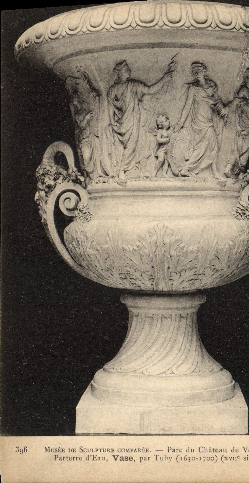 Museo de la POSTAL de la VENDIMIA del parque de Comparee de la escultura del florero del castillo de Tuby Versalles