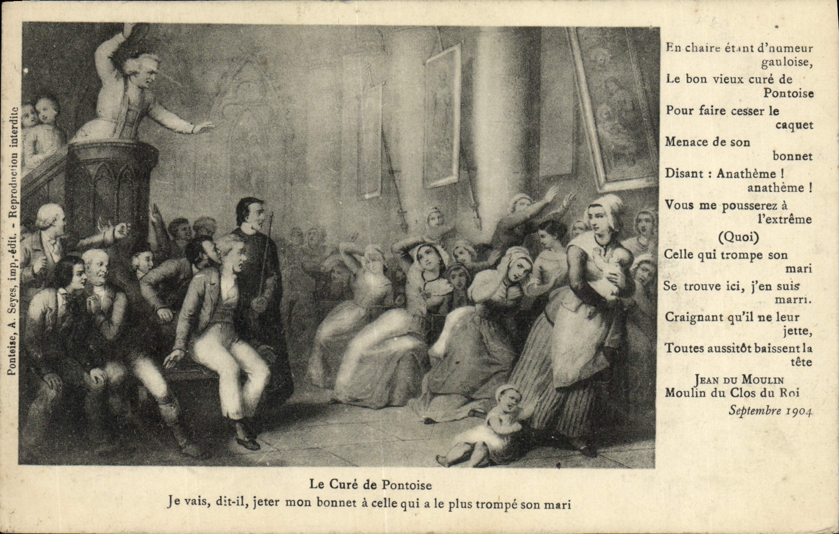 VINTAGE POSTCARD the Cure Of Pontoise I Known as it will throw my