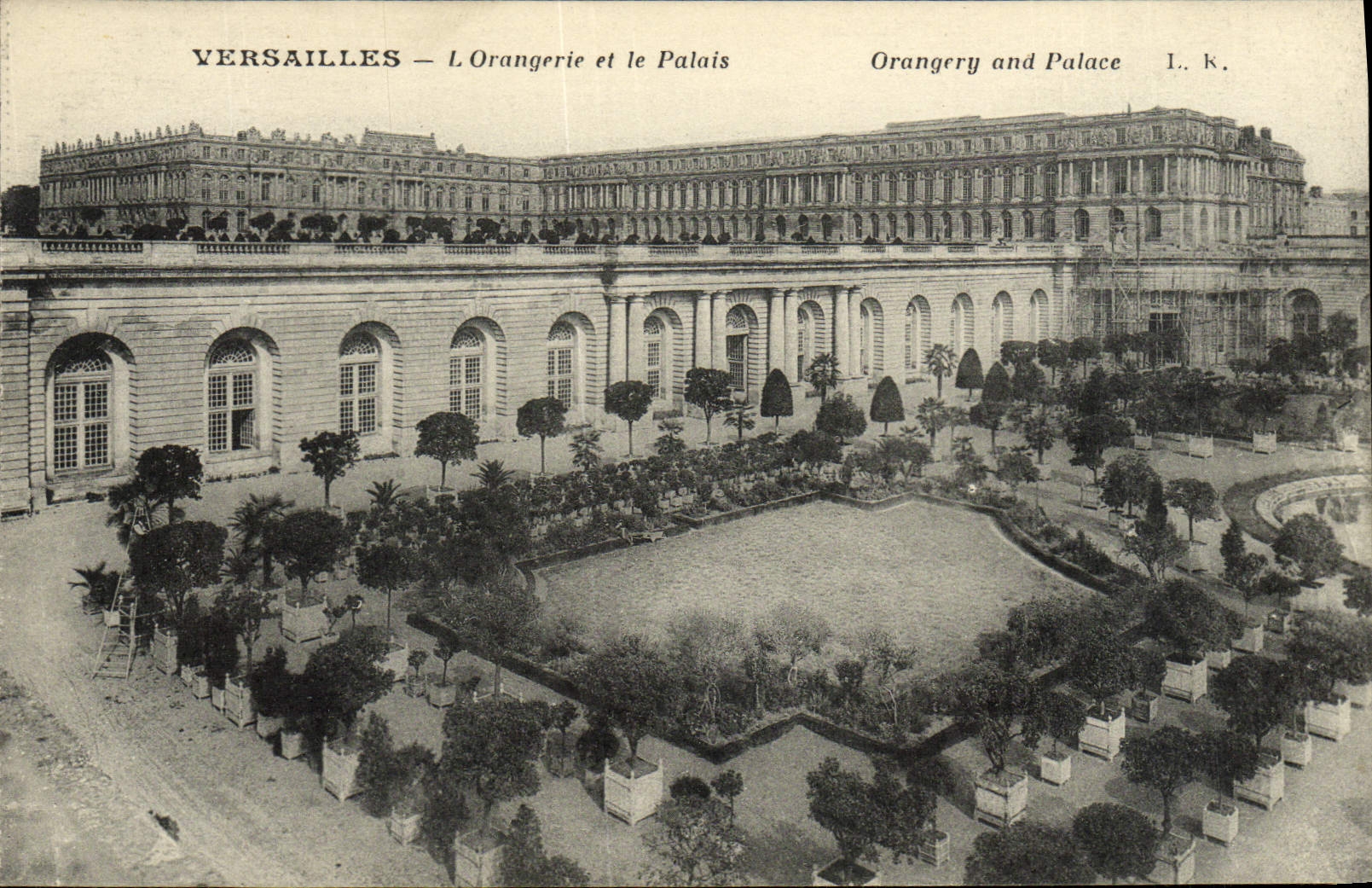 POSTAL Versalles Orangrrie de la VENDIMIA y el paladar
