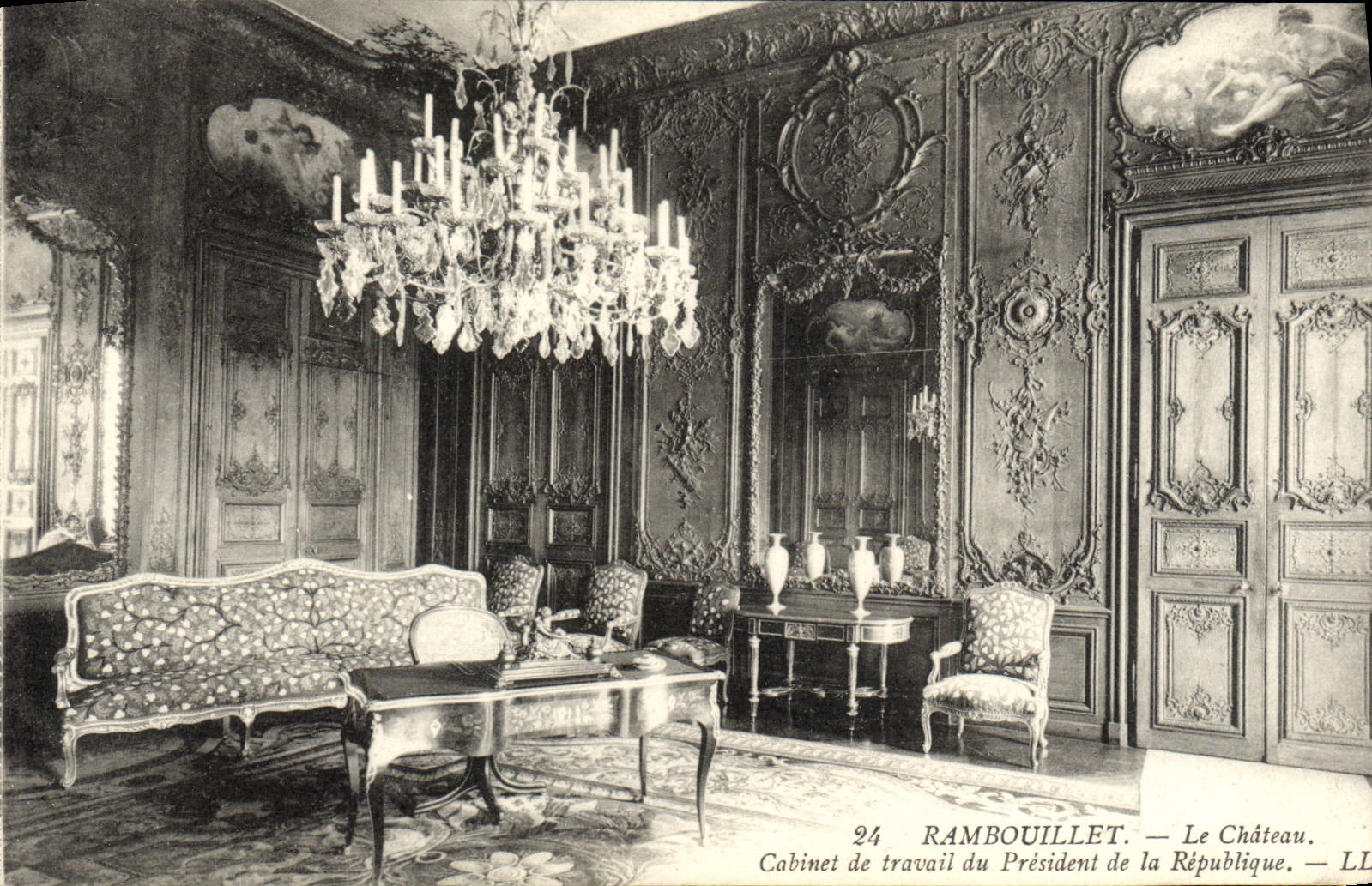 CPA Rambouillet Le chateau Cabinet du travail du President de la Republique