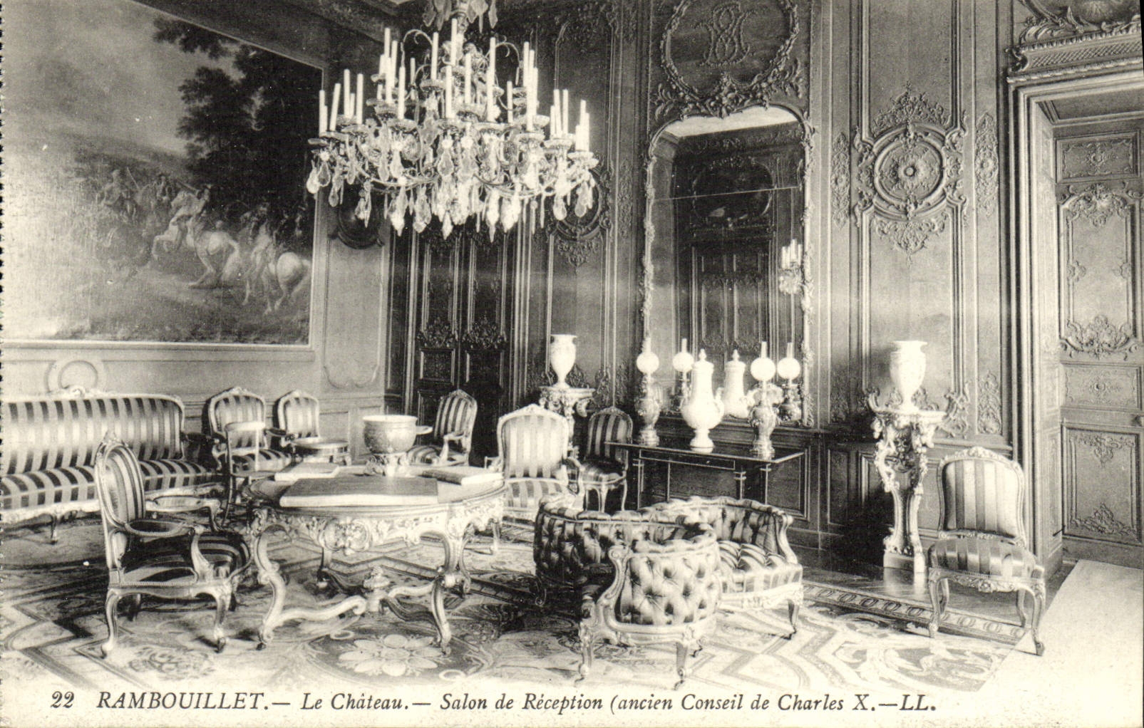 CPA Rambouillet Le chateau salon de reception ancien conseil de Charles X