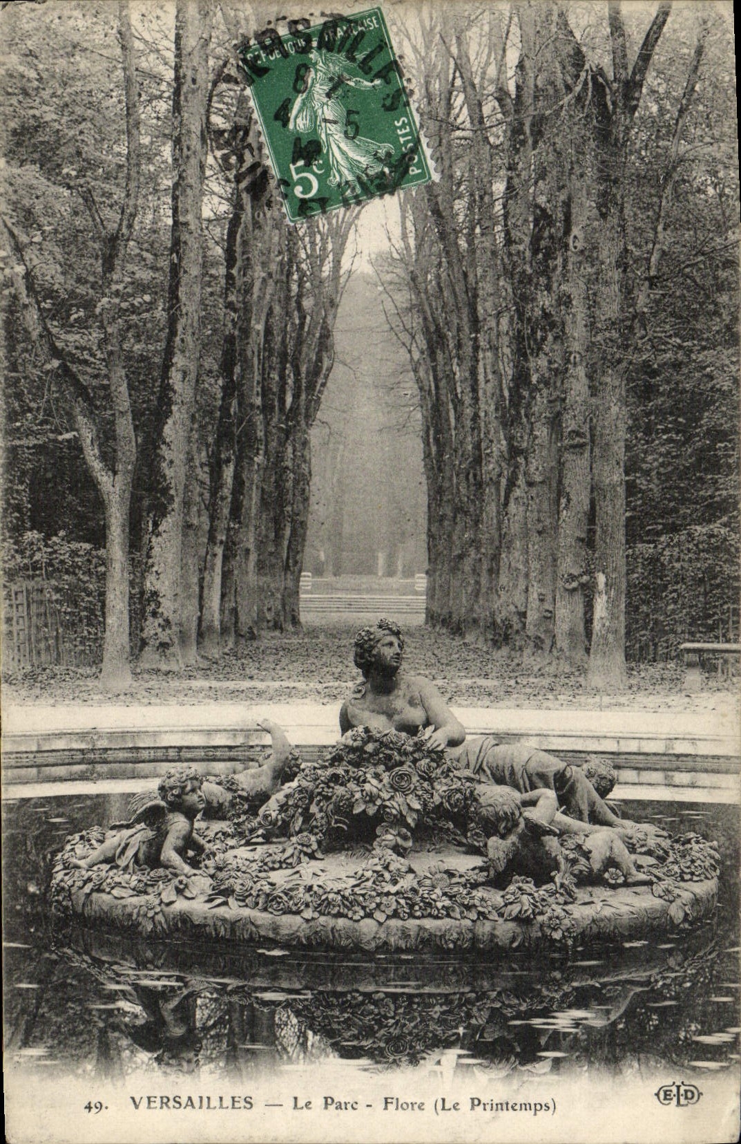 POSTAL Versalles de la VENDIMIA el resorte de la flora del parque