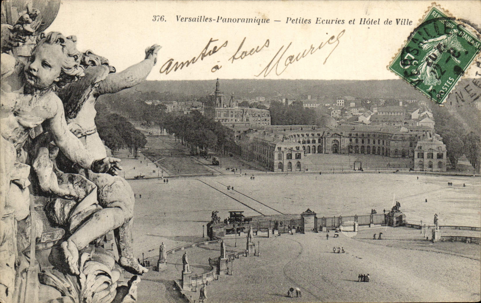 CPA Versailles Panoramique Petites ecuries et hotel de ville