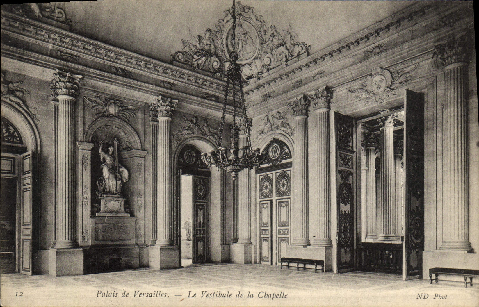 Paladar de la POSTAL de la VENDIMIA de Versalles el Pasillo de la cámara acorazada