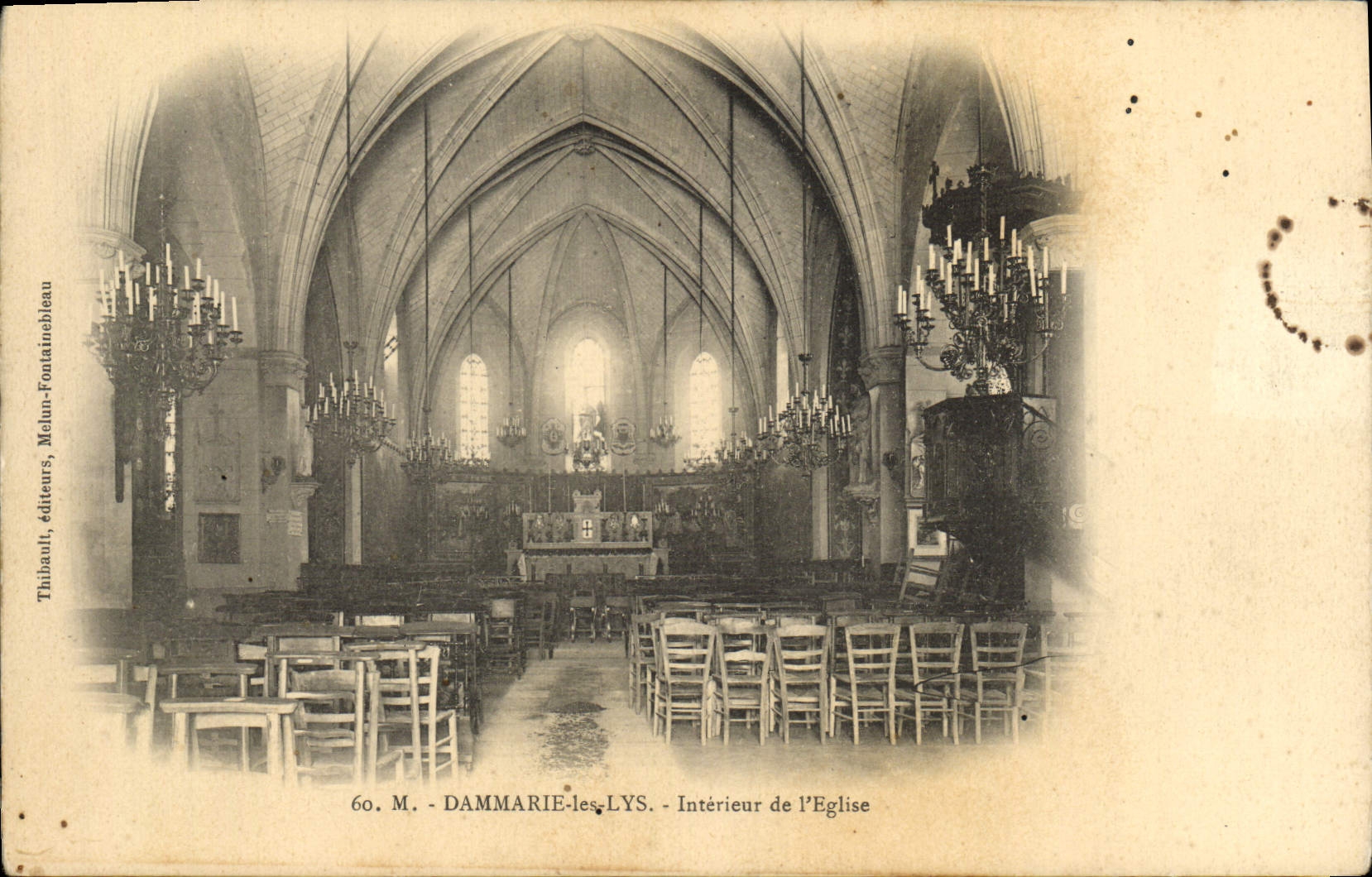 VINTAGE POSTCARD Dammarie Interior Lilies Of the Church
