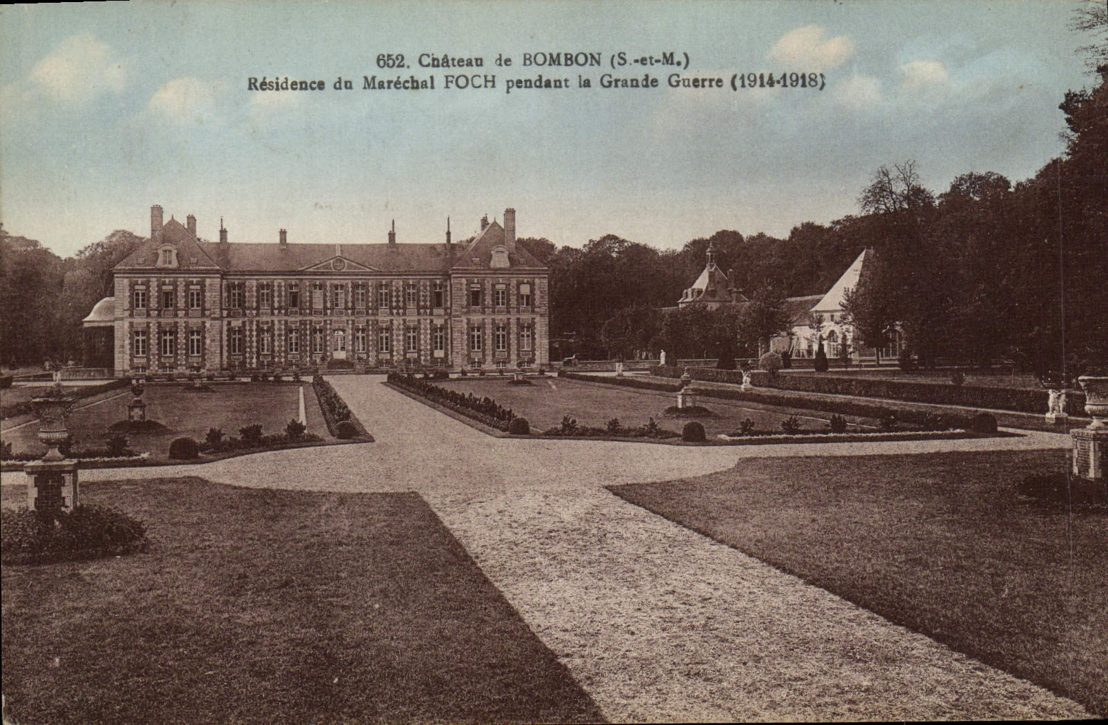 VINTAGE POSTCARD Castle De Bombon Residence Of the Foch Marshal