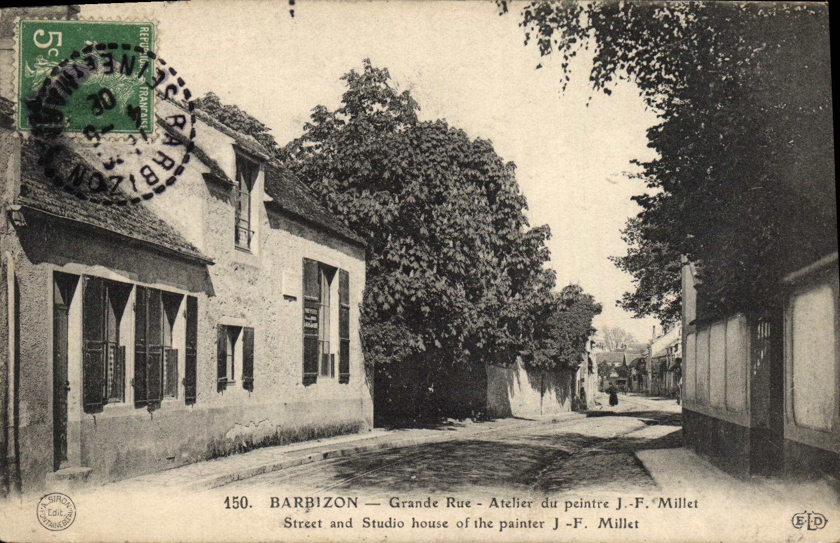 VINTAGE POSTCARD Barbizon Main street Workshop Of Painter JF Millet
