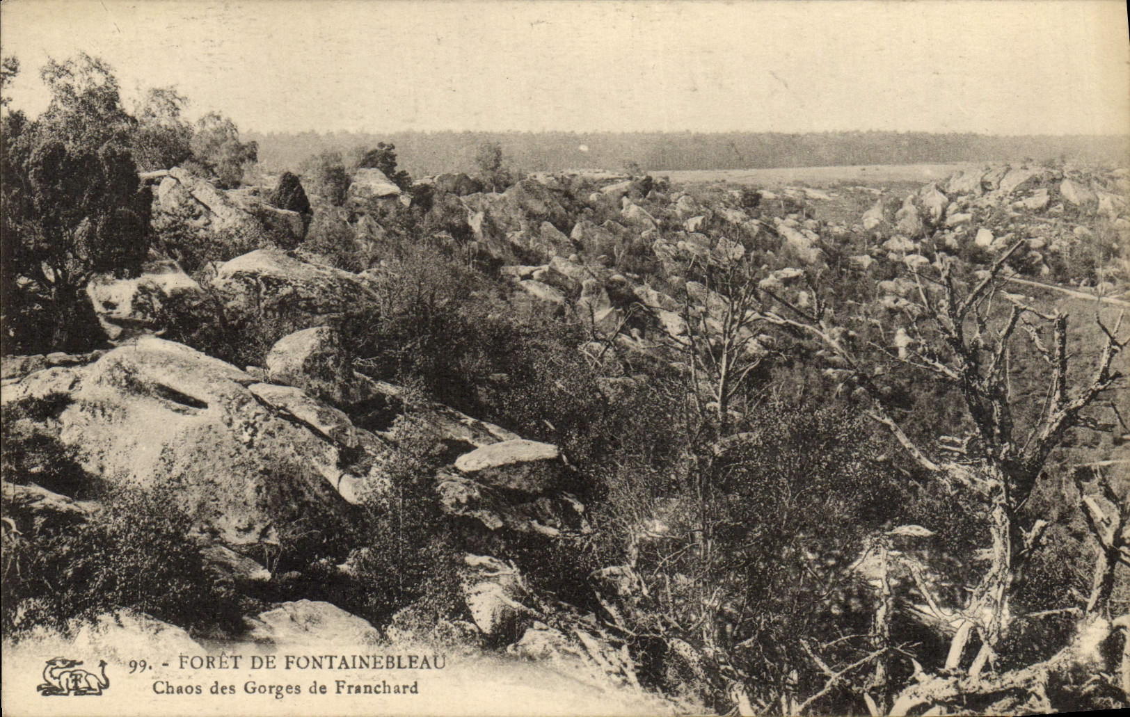 VINTAGE POSTCARD Drill De Fontainebleau Chaos Of the Falls De Franchard
