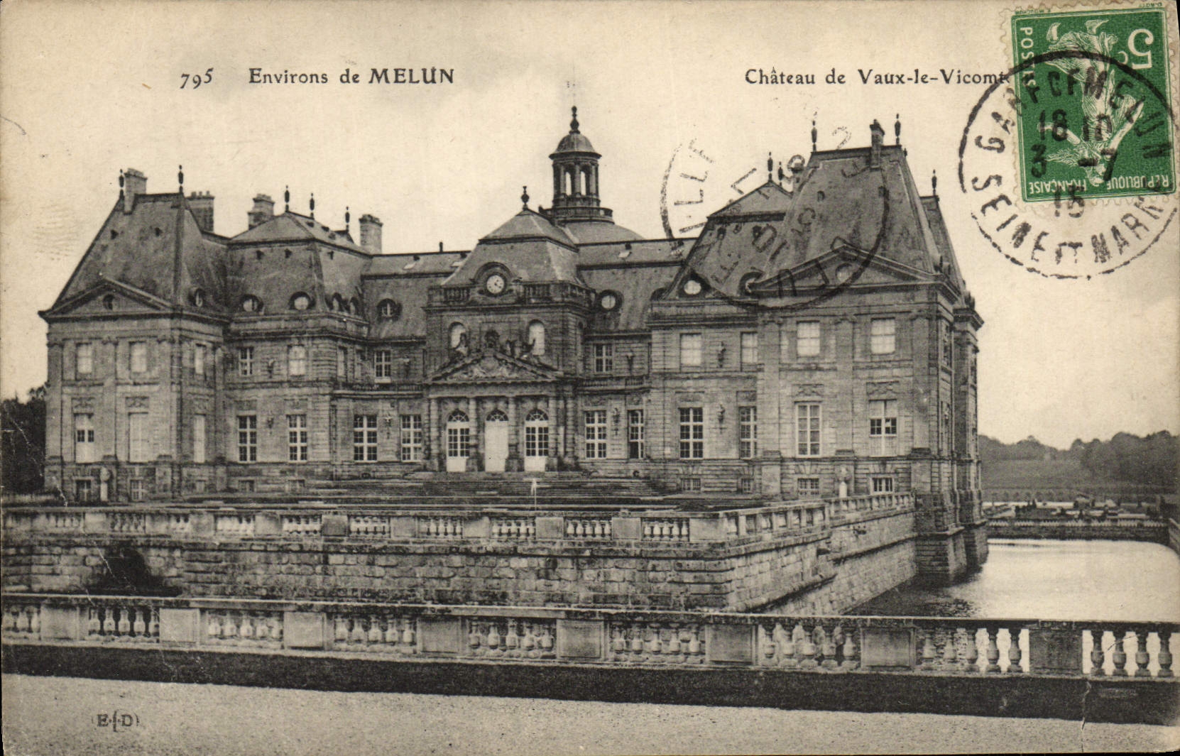 VINTAGE POSTCARD Environs Of Melun Castle Of Be worth Vicome