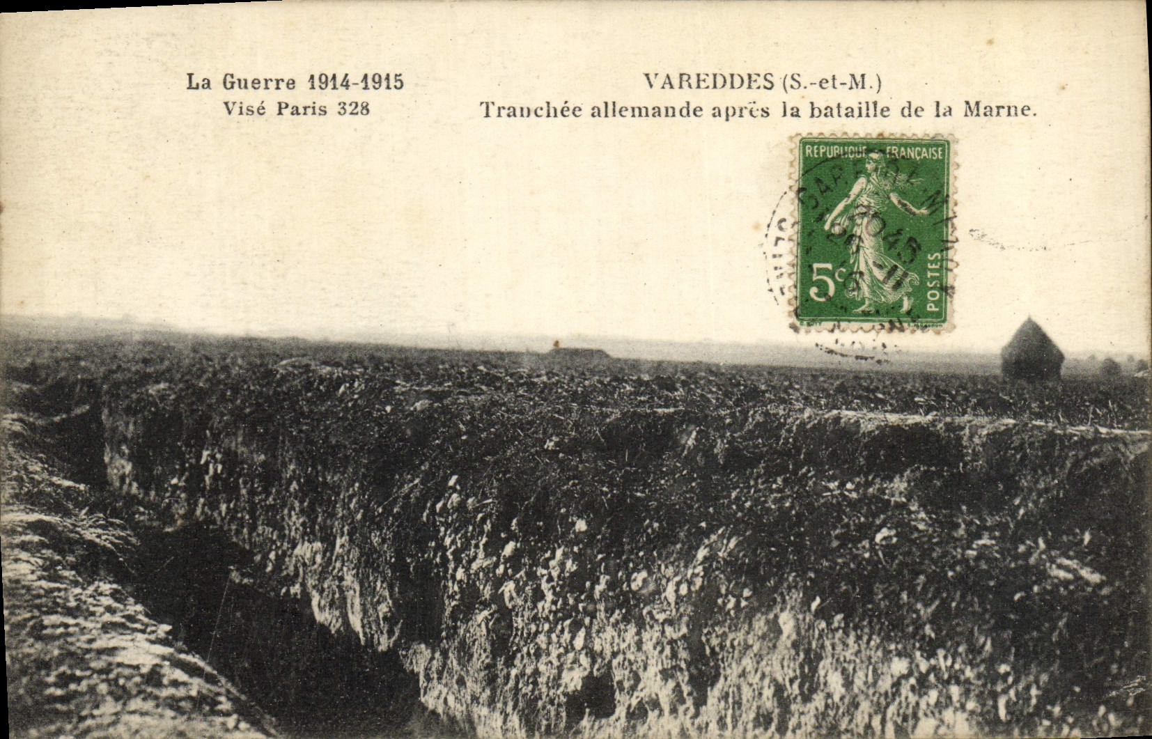 VINTAGE POSTCARD Vareddes Distinct German After the Battle Of the Militaria Marne