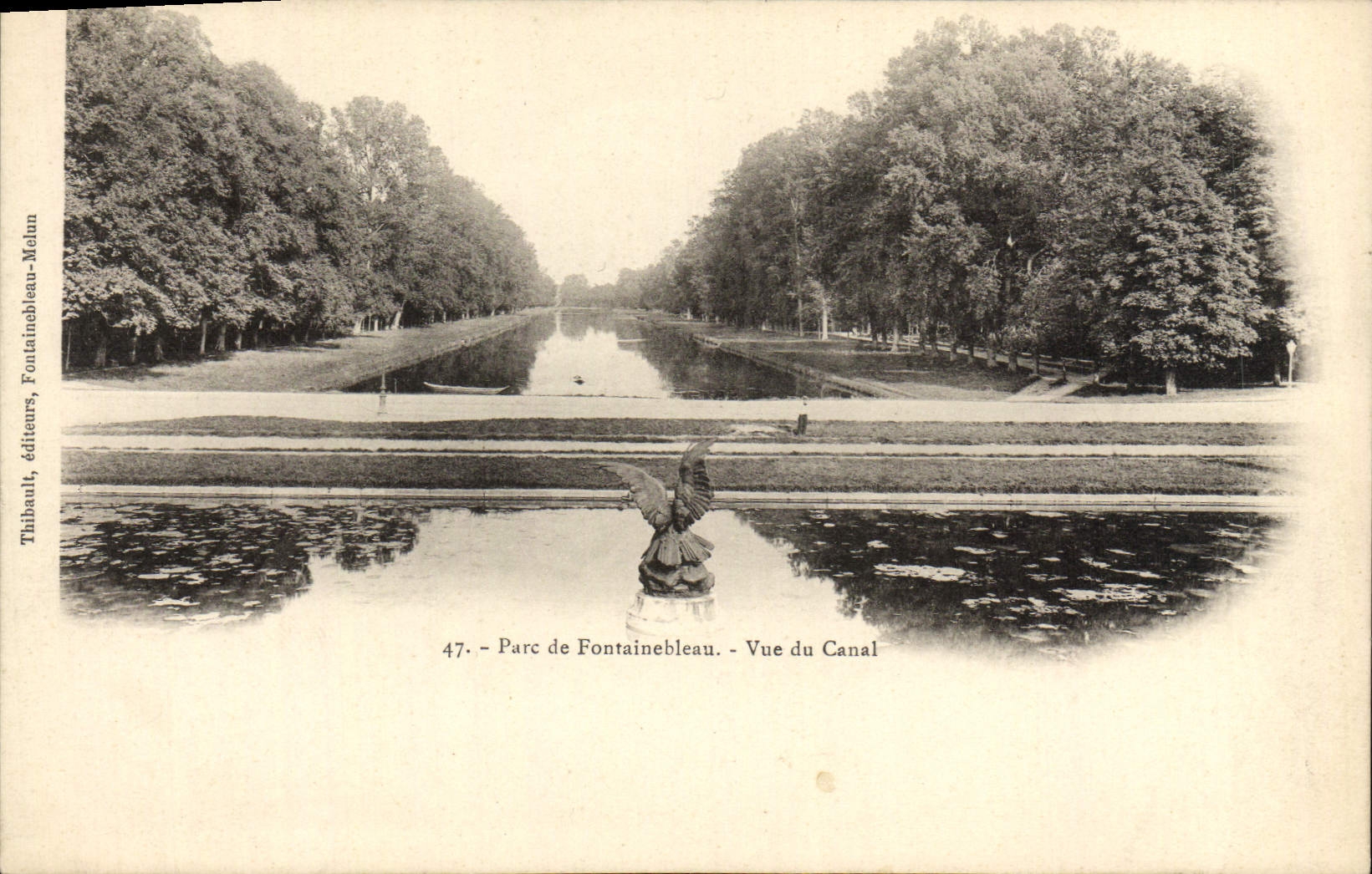 VINTAGE POSTCARD Park De Fontainebleau Seen Of the Canal