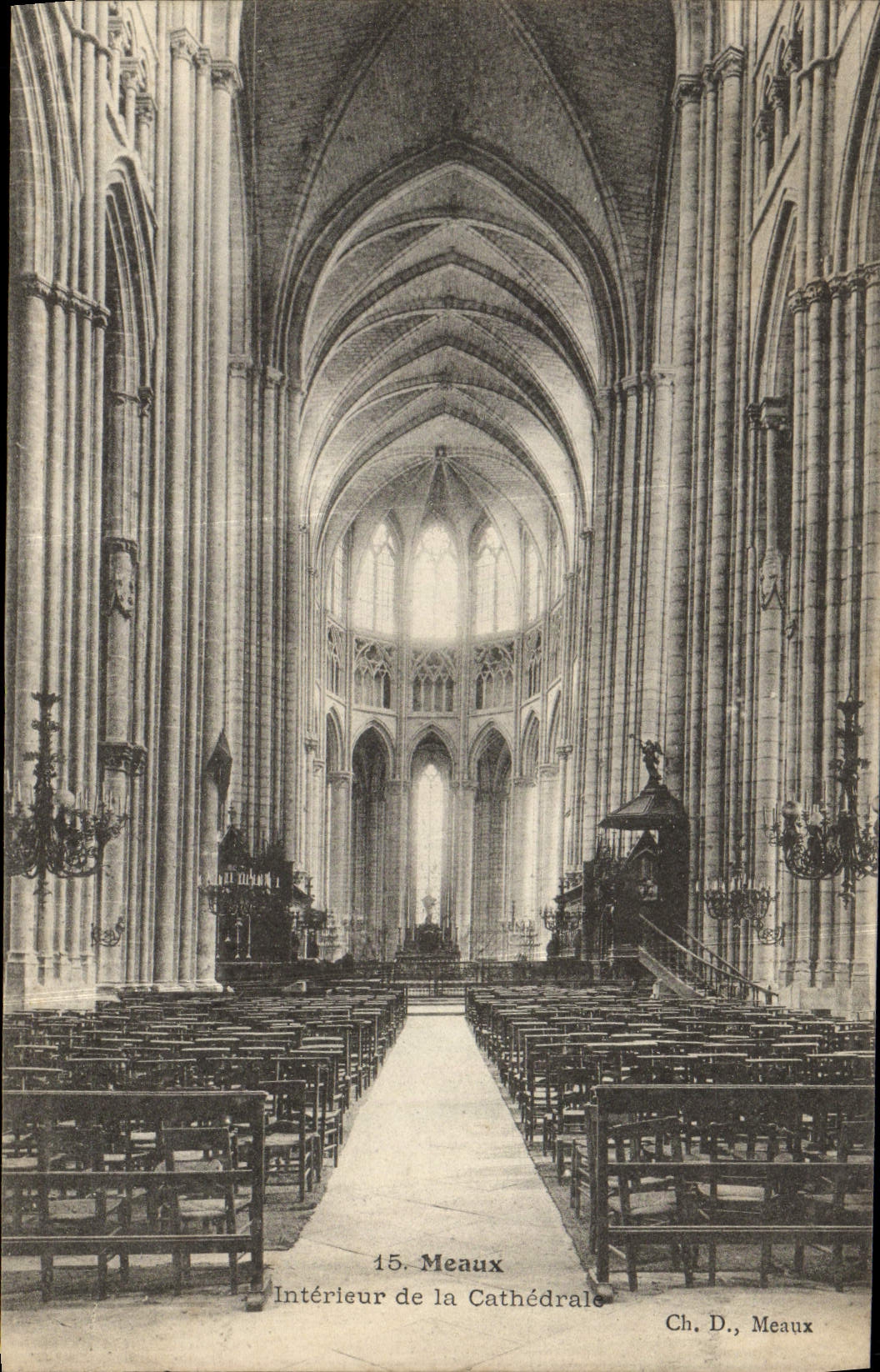 VINTAGE POSTCARD Interior Meaux Of the Cathedral