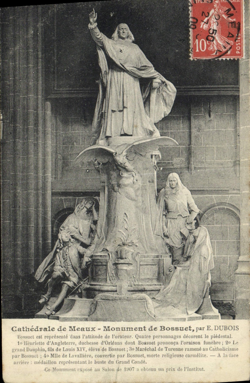 VINTAGE POSTCARD Cathedral Of Meaux Monument Of bossuet by Dubois