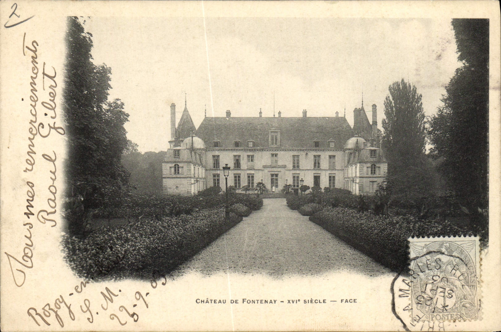 VINTAGE POSTCARD Castle Of Fontenay Face