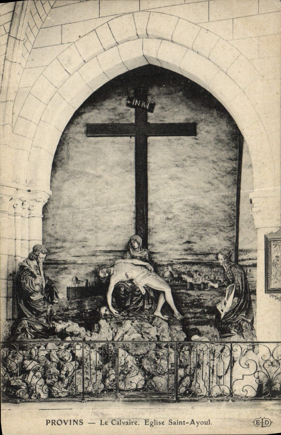 VINTAGE POSTCARD Layered branches the Martyrdom Church Ayoul Saint