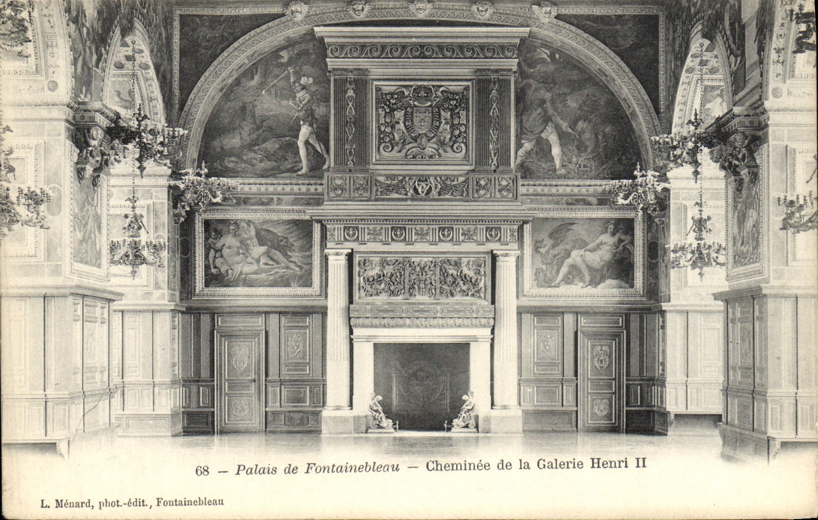 CPA Palais De Fontainebleau Cheminee De La Galerie Henri II