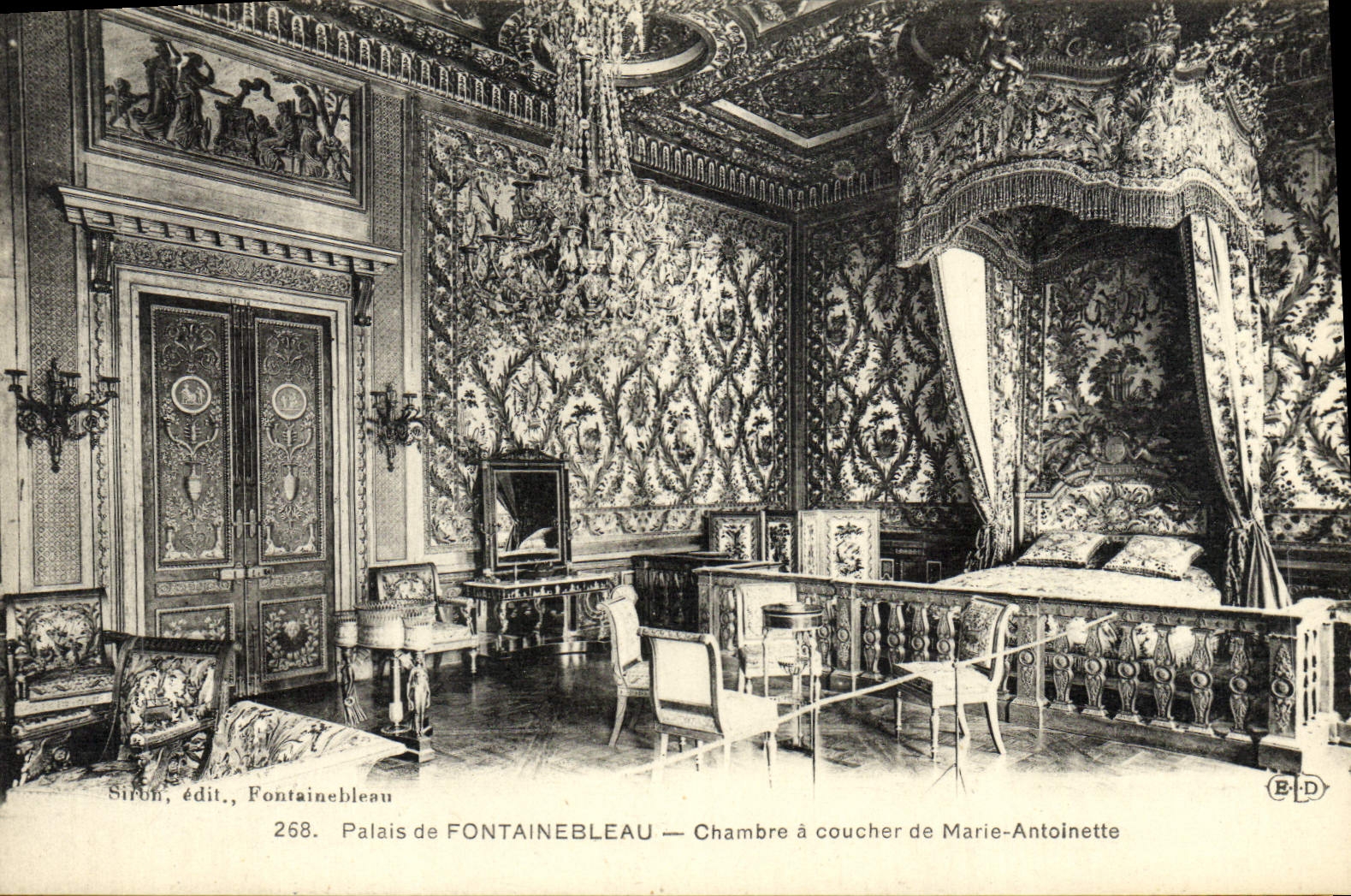 CPA Palais De Fontainebleau Chambre A Coucher De Marie Antoinette