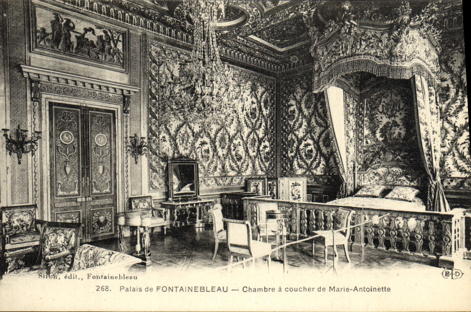 CPA Palais De Fontainebleau Chambre a coucher de Marie Antoinette