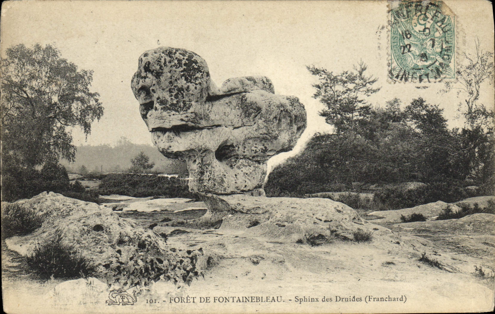 CPA Foret De Fontainebleau Sphinx Des Druides Franchard