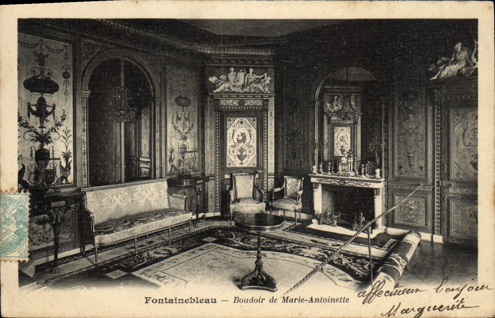 VINTAGE POSTCARD Fontainebleau Boudoir Of Marie Antoinette