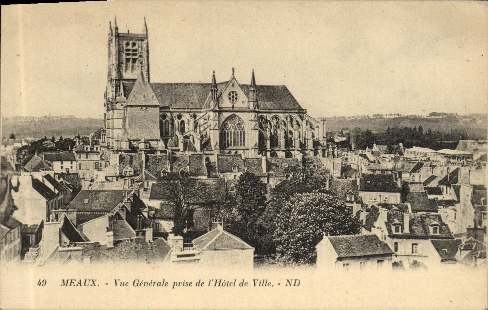 VINTAGE POSTCARD Meaux View Taken Of the Town hall