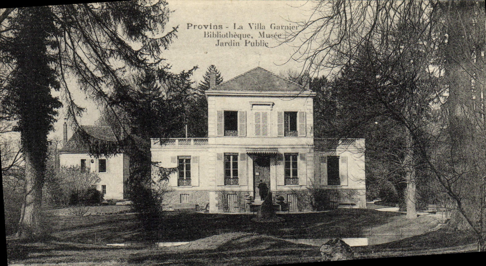 CPA Provins La Villa Garnier Bibliotheque Musee Jardin Public