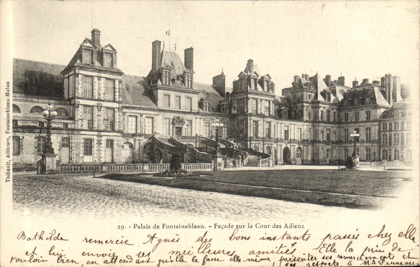 CPA Palais De Fontainebleau Facade Sur La Cour Des Adieux