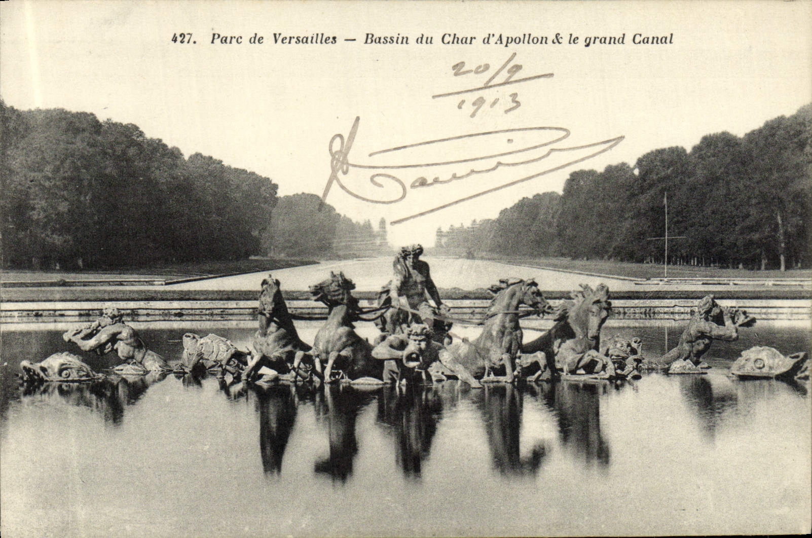 CPA Parc De Versailles Bassin Du Char d'Apollon & Le Grand Canal