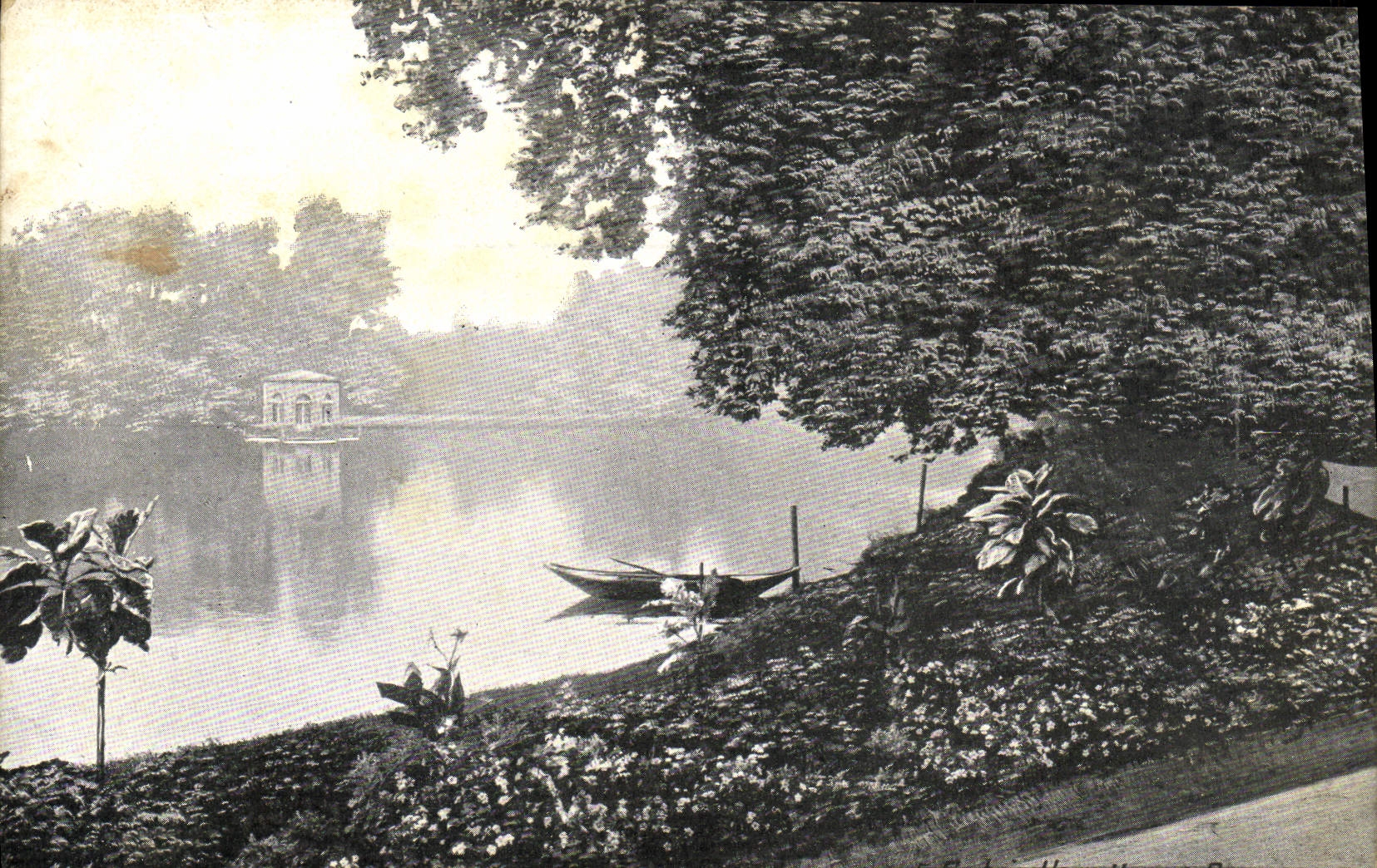 CPA Fontainebleau Un coin du parc