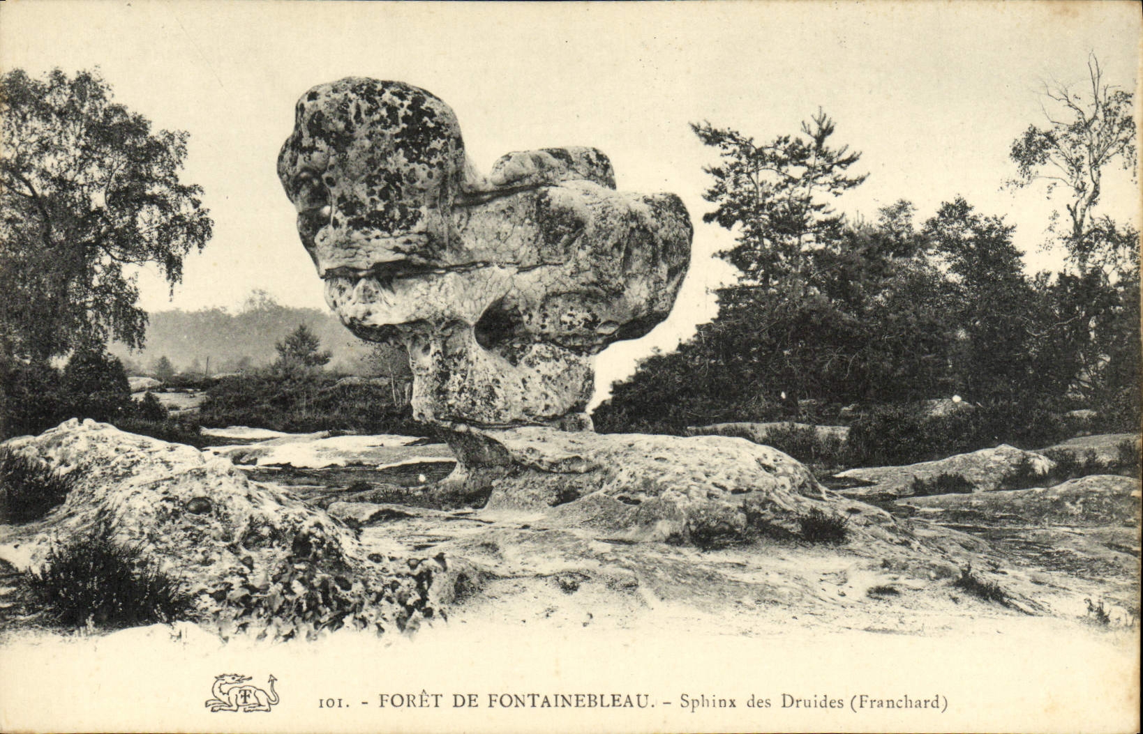 CPA Foret De Fontainebleau Sphinx Des Druides Franchard