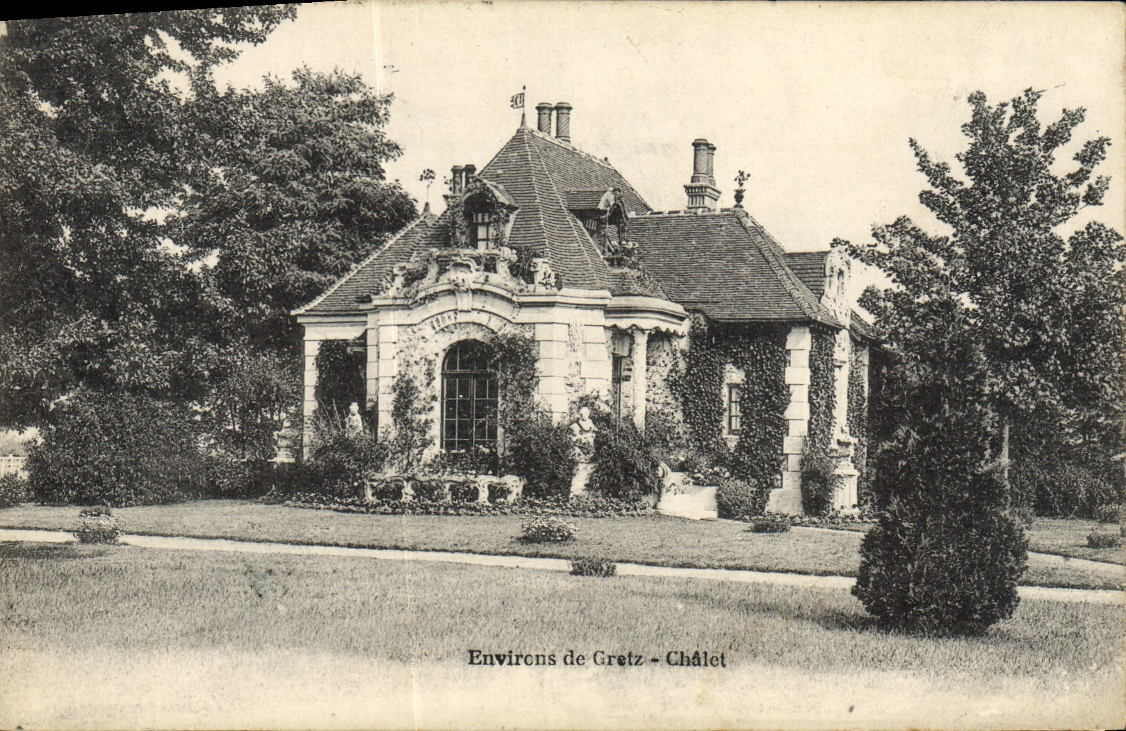 VINTAGE POSTCARD Surroundings De Gretz Country cottage