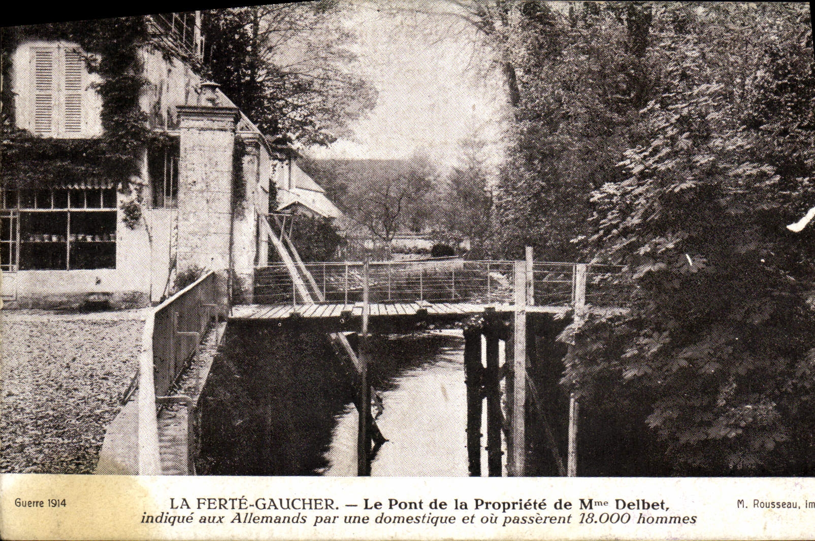 VINTAGE POSTCARD La Ferte Gaucher the Bridge Of the Property Of Mrs. Delbet