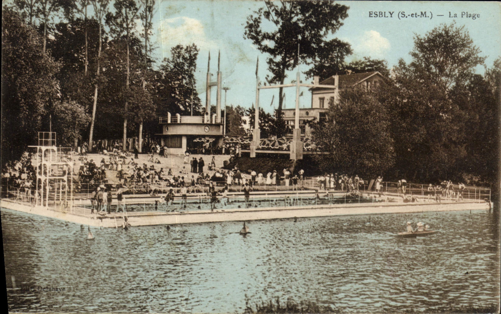 VINTAGE POSTCARD Esbly the Beach
