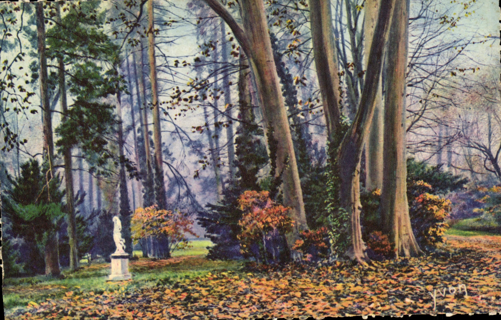 CPA La Douce France Fontainebleau Les Jardins Du Palais Allee Des Platanes