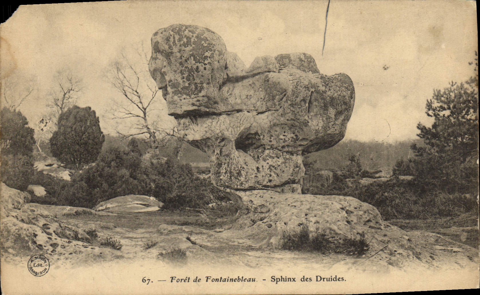 CPA Foret De Fontainebleau Sphinx Des Druides